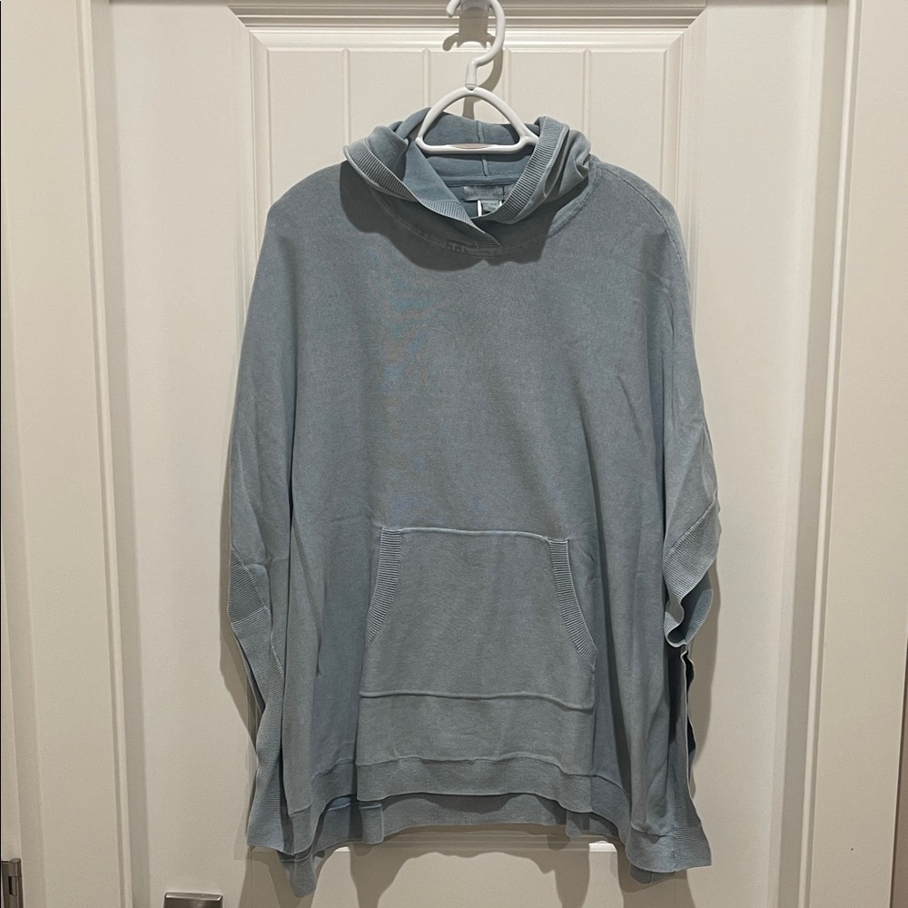 Barefoot Dreams Washed denim Blue Hoodie Sweater poncho O/S